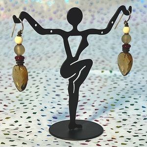 Faceted Flat Pear-shaped Crystal Earrings